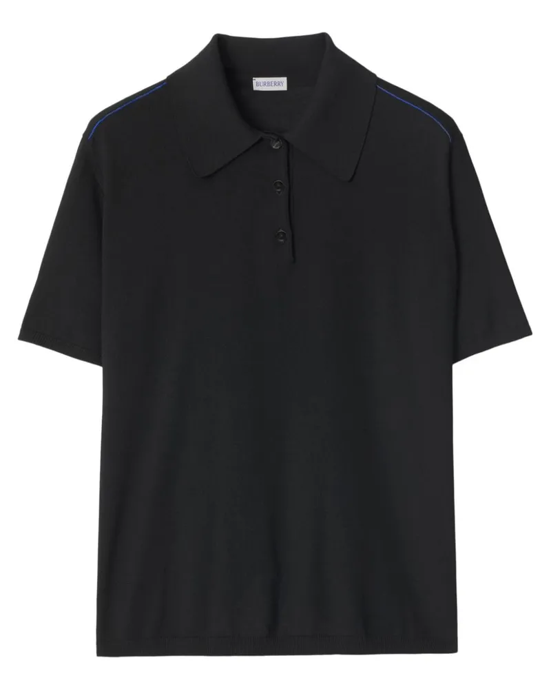 Burberry Kurzärmeliges Poloshirt Schwarz