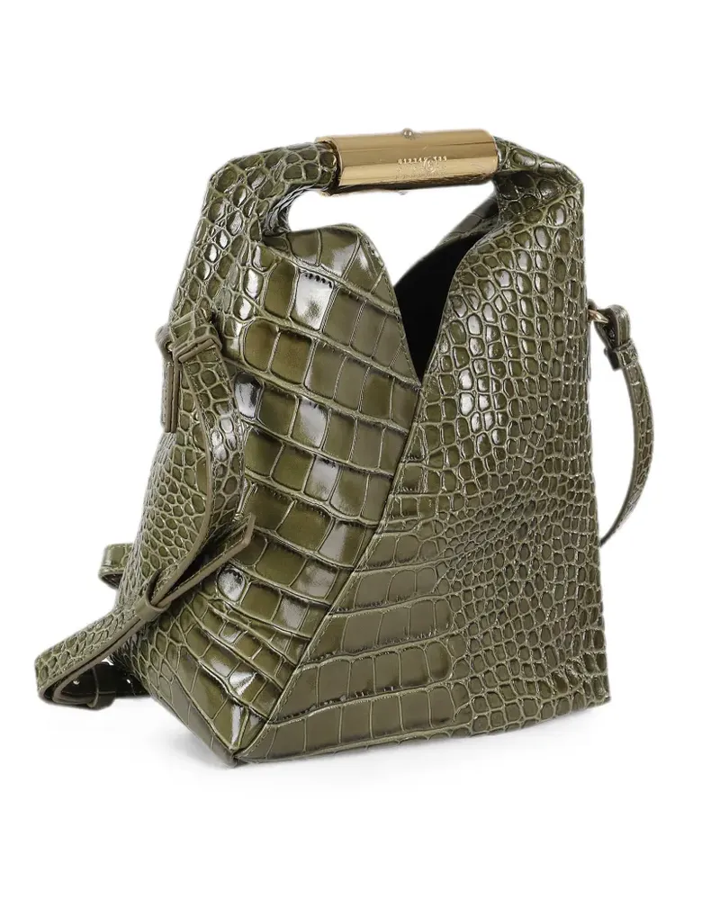 Maison Margiela Japanese Beuteltasche mit Kroko-Effekt - Grün Grün