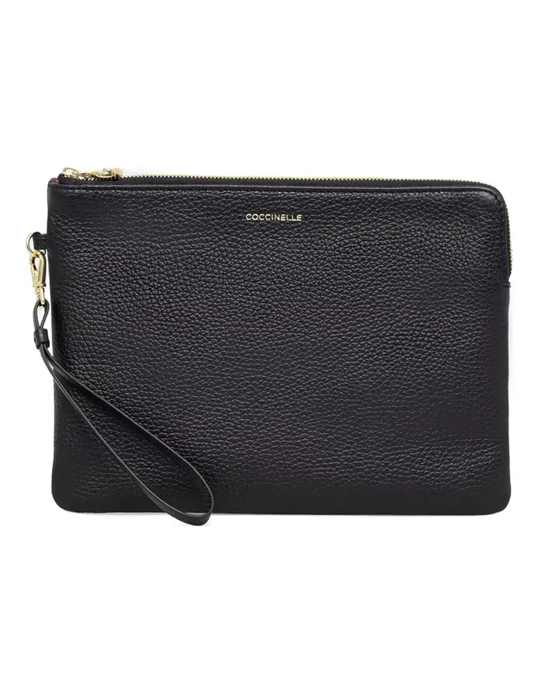 Coccinelle Große Clutch aus Leder - Schwarz Schwarz