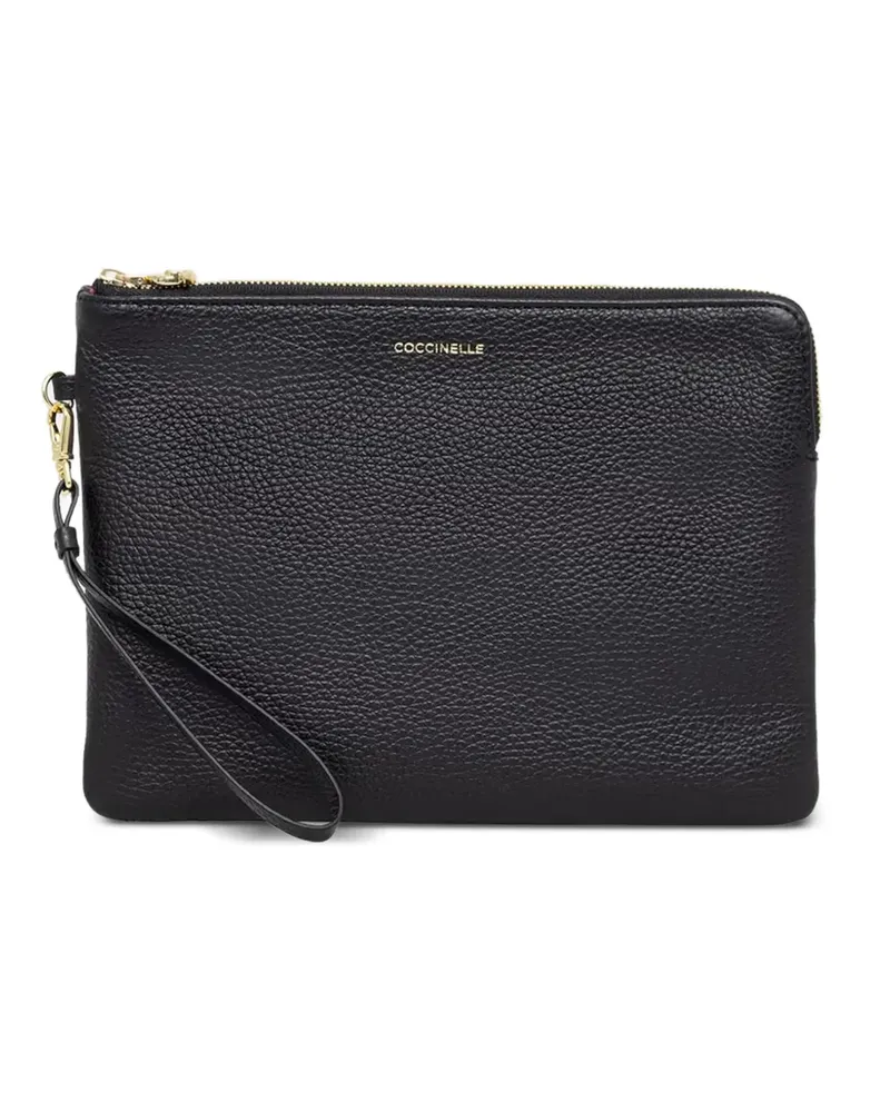 Coccinelle Große Clutch aus Leder - Schwarz Schwarz