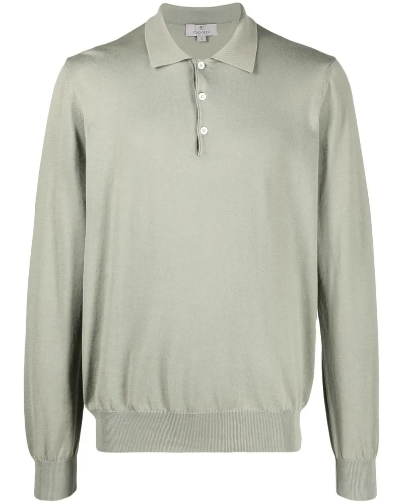 Canali Pullover mit Polokragen - Grün Grün