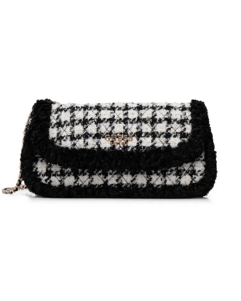 Guess quilted houndstooth chain cross body bag - Weiß Weiß