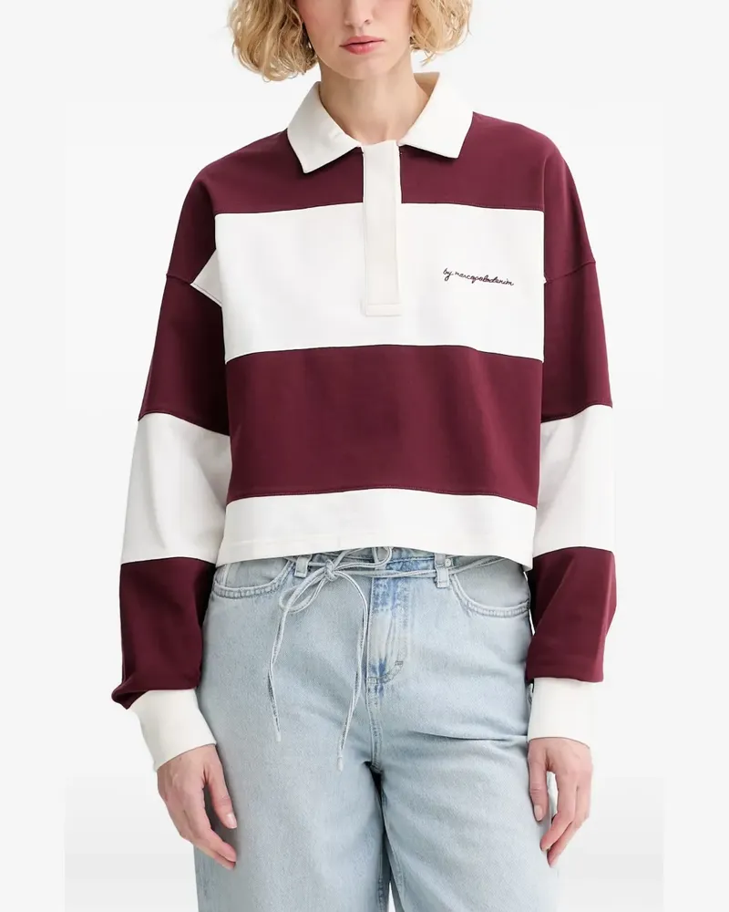 Marc O'Polo striped long-sleeve polo shirt - Rot Rot