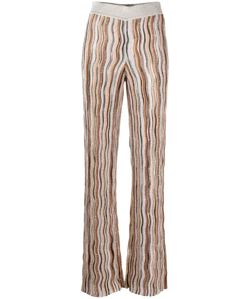 Missoni Paillettenhose mit Zickzackmuster - Silber Silber