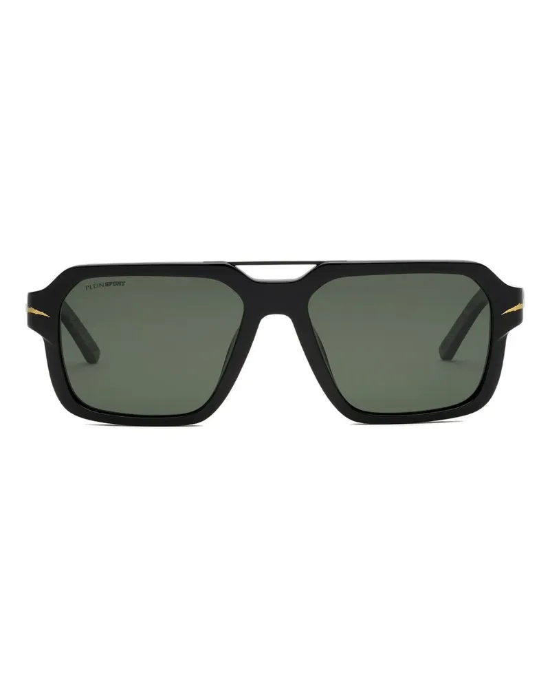Philipp Plein Flame Sonnenbrille mit eckigem Gestell - Schwarz Schwarz