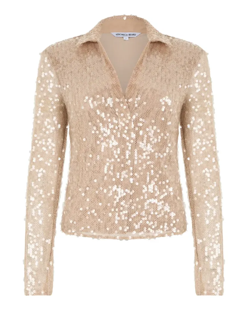 Veronica Beard Meryl Bluse mit Pailletten - Nude Nude