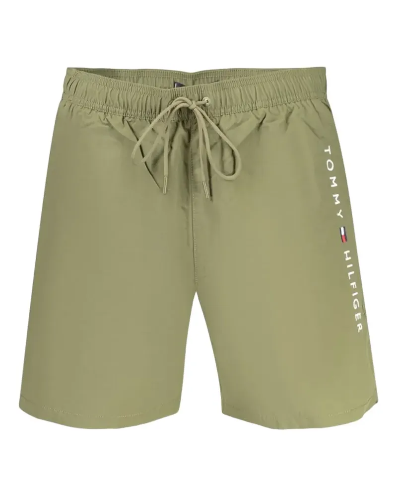 Tommy Hilfiger logo-print drawstring swim shorts - Grün Grün