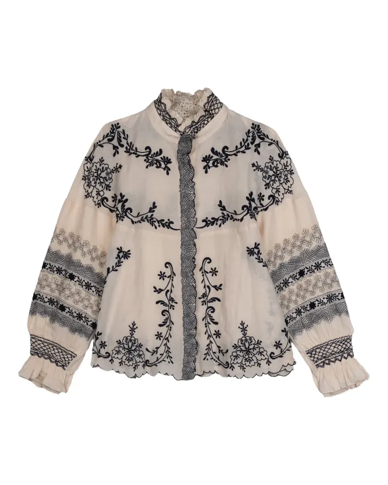 Antik Batik Penny Big embroidered blouse - Weiß Weiß