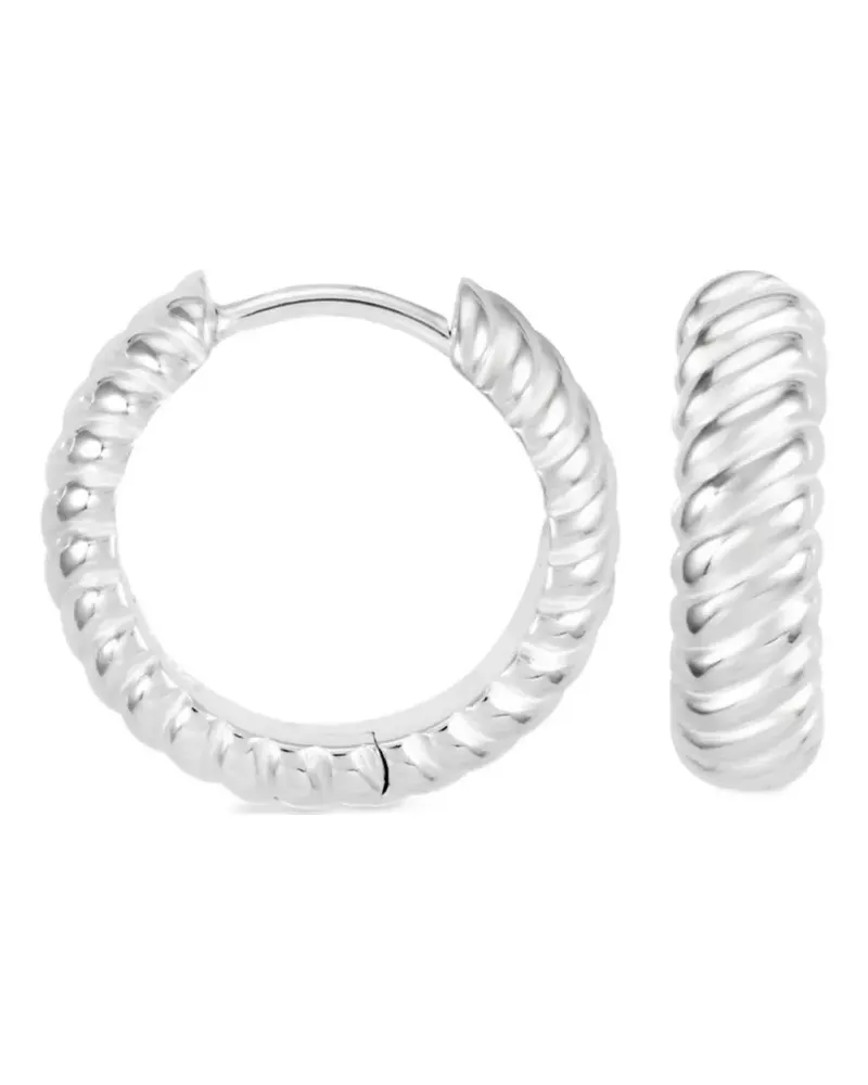 Dower & Hall Mittelgroße Twist Creolen - Silber Silber
