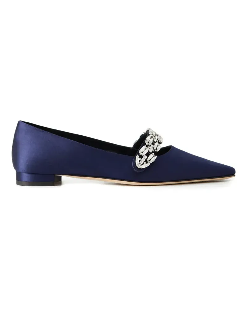 Manolo Blahnik Tamolflat Pumps mit spitzer Kappe - Blau Blau