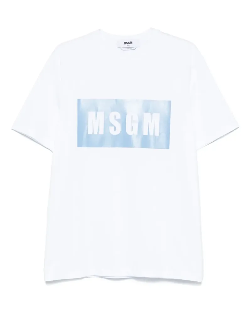 MSGM T-Shirt mit Logo-Print - Weiß Weiß