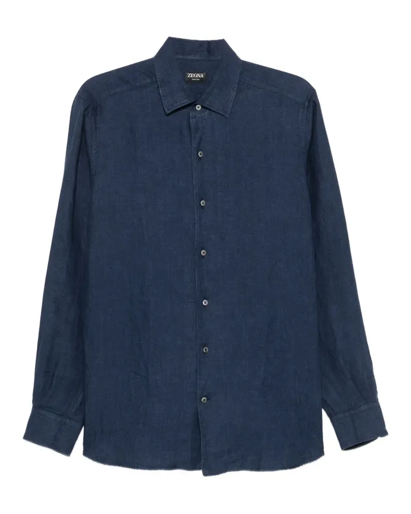 Ermenegildo Zegna long-sleeve linen shirt - Blau Blau