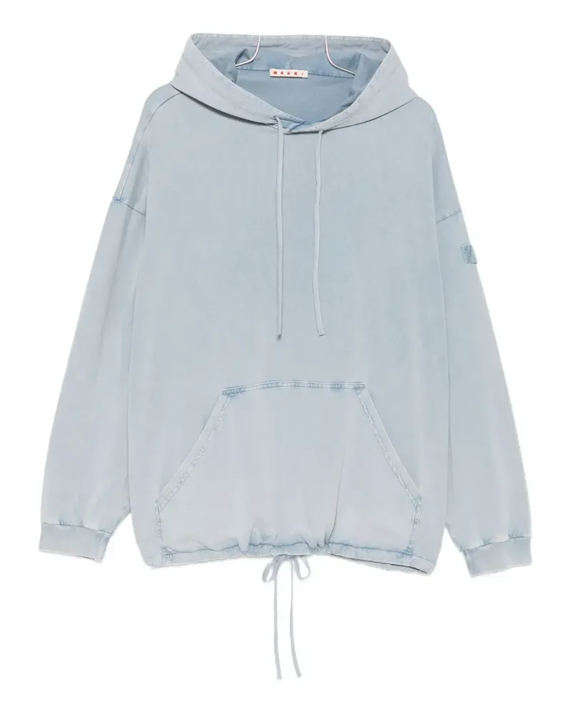 Marni drawstring-hem hoodie - Blau Blau