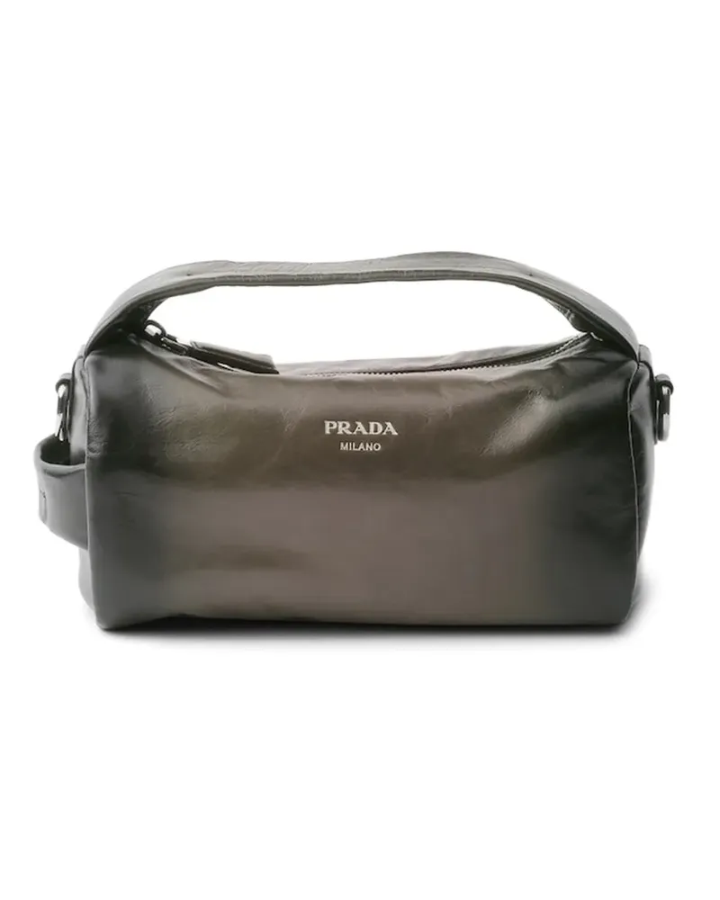 Prada Schultertasche aus antikem Leder - Grün Grün