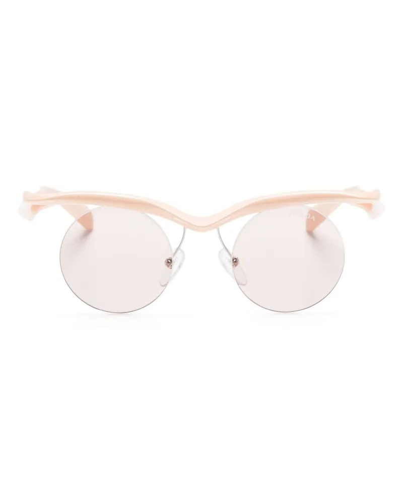 Prada Runway Halbrand-Sonnenbrille - Nude Nude