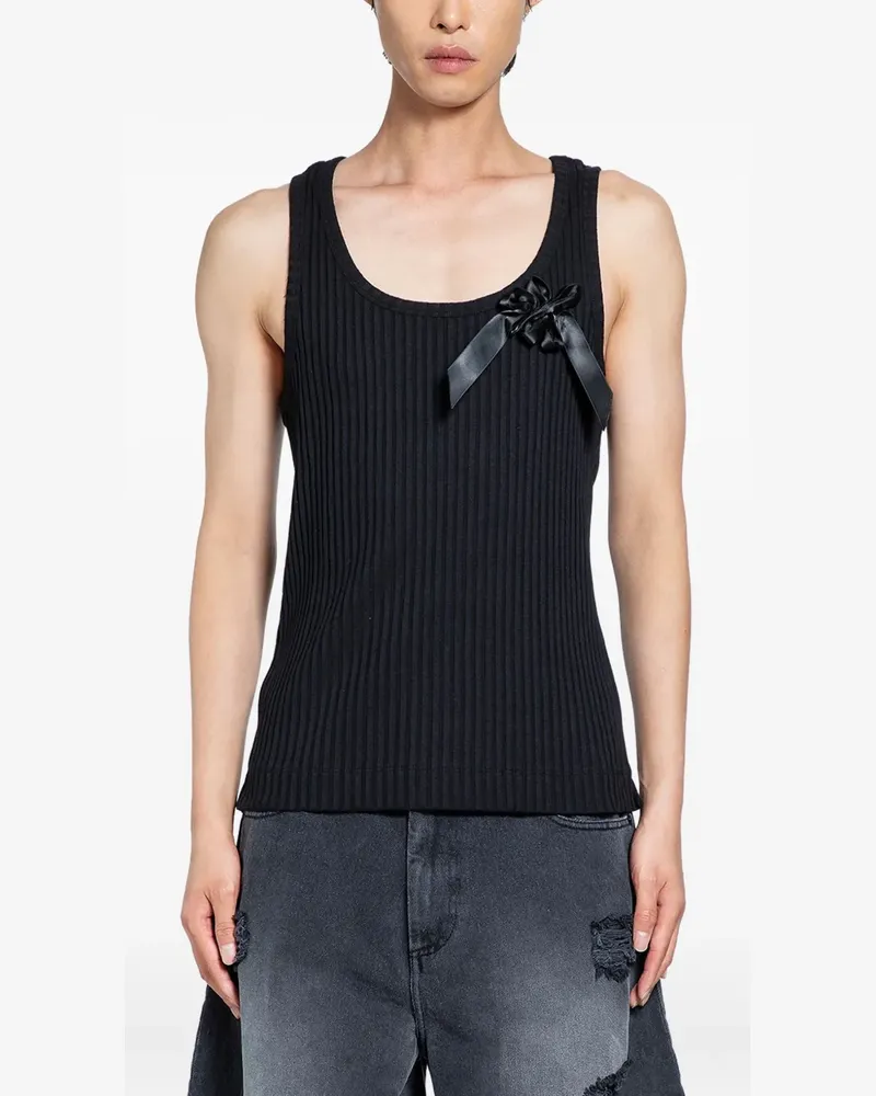 Simone Rocha Weste mit Gänseblümchen und Schleife - Schwarz Schwarz