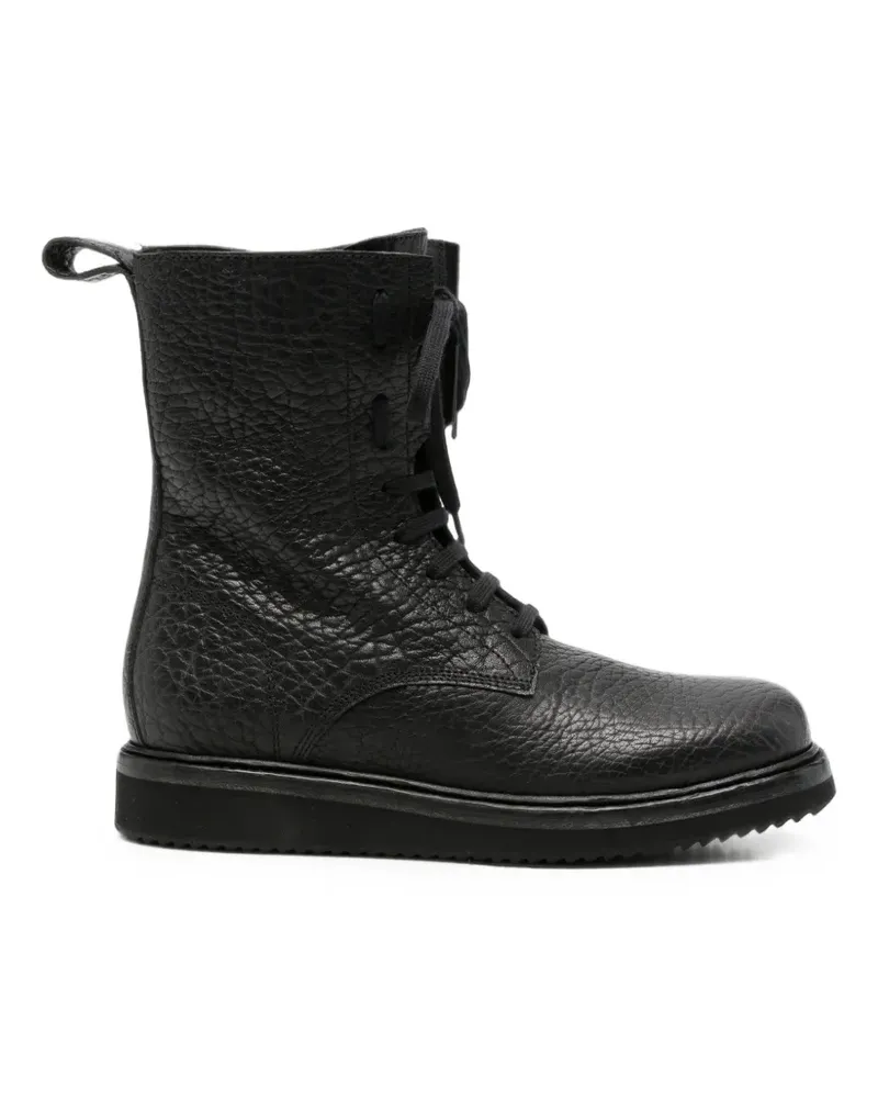 Gentry Portofino grainy leather lace-up boots - Schwarz Schwarz