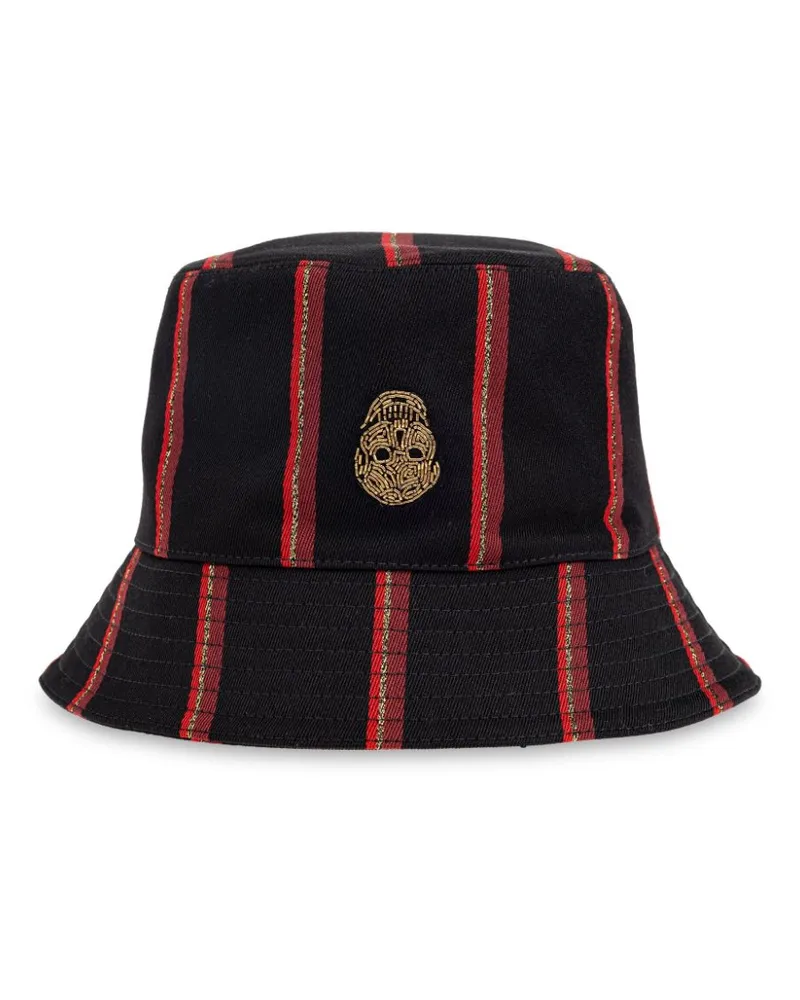 Alexander McQueen Fischerhut mit Totenkopf-Applikation - Schwarz Schwarz