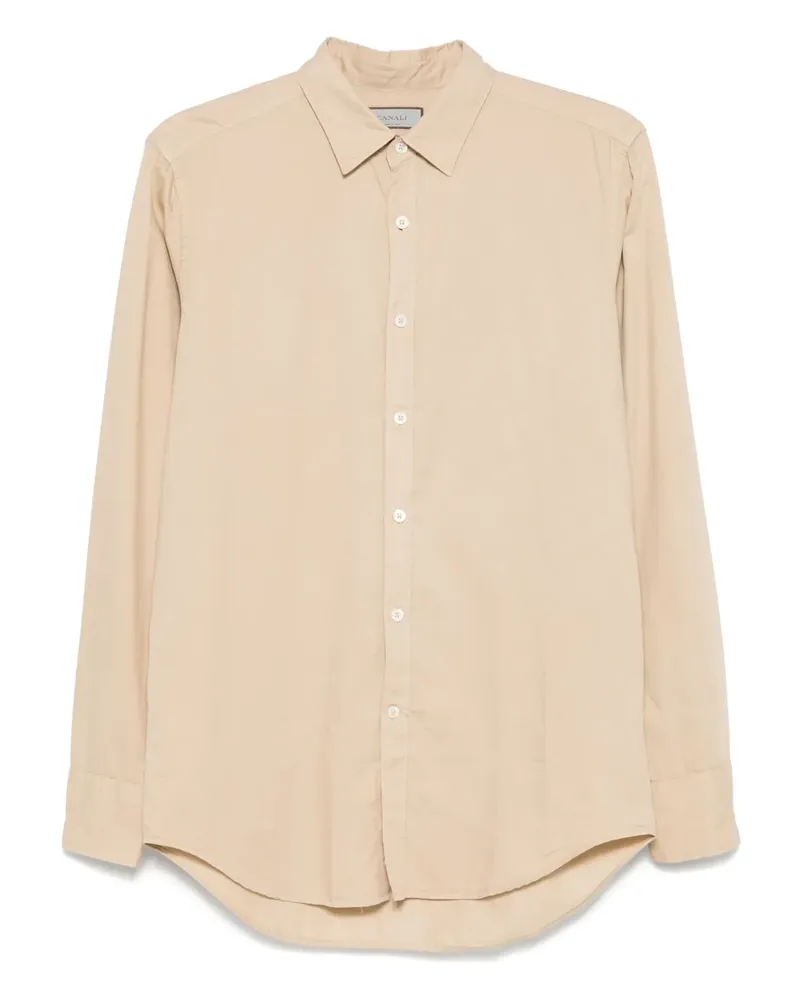 Canali Klassisches Twill-Hemd - Nude Nude