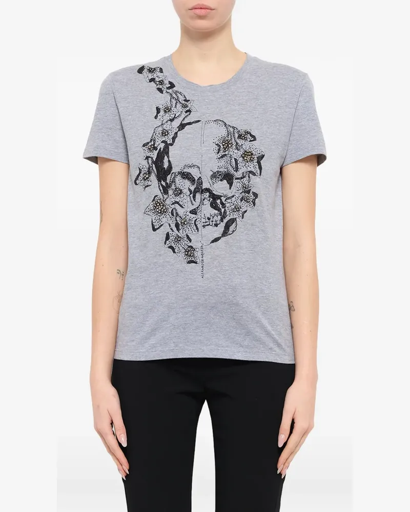 Alexander McQueen Kurzärmeliges Ivy Jet T-Shirt - Grau Grau