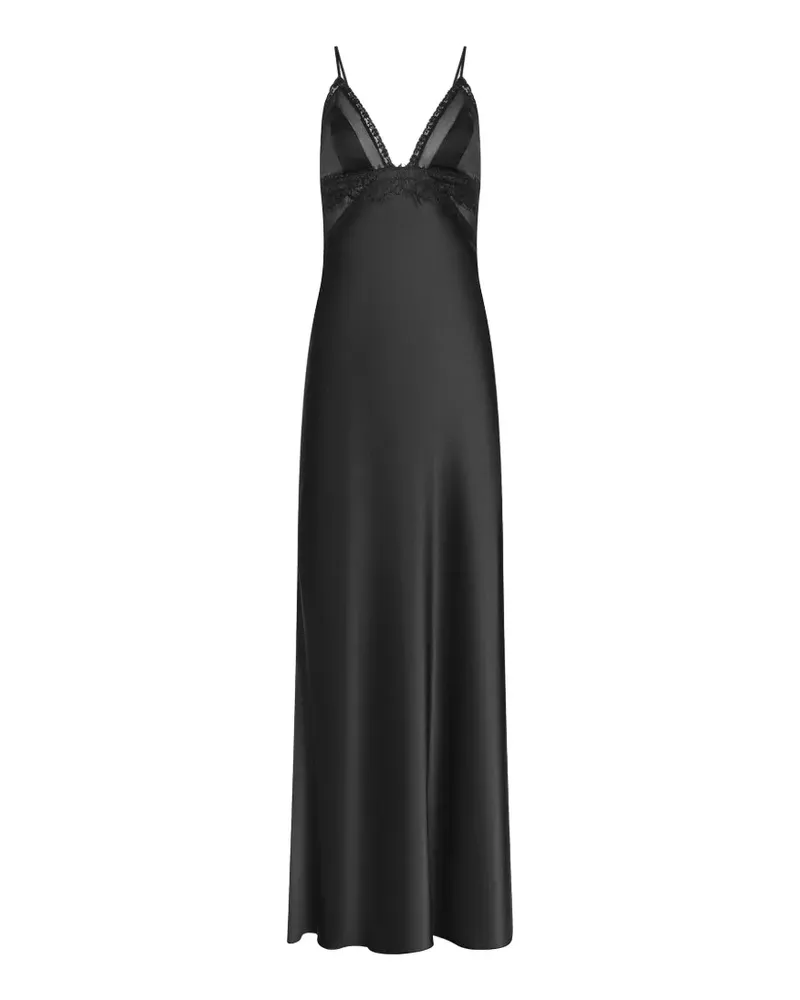 L'Agence Elsa lace-trim maxi dress - Schwarz Schwarz