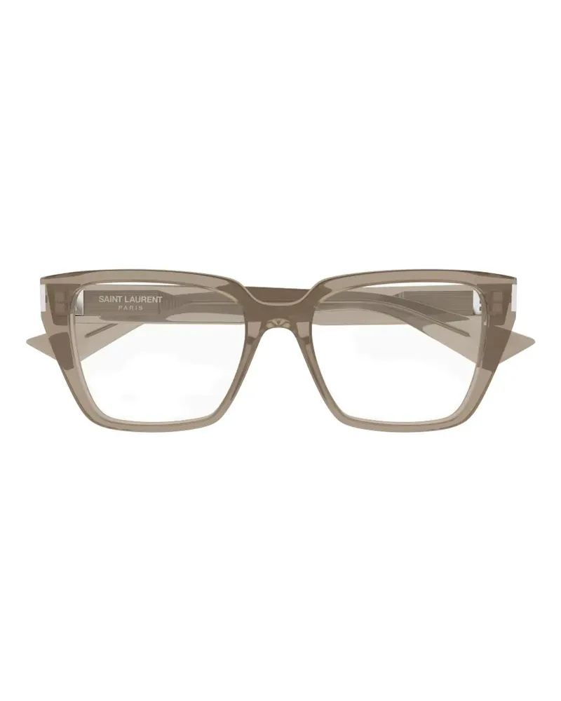 Saint Laurent Brille mit geometrischem Gestell - Nude Nude