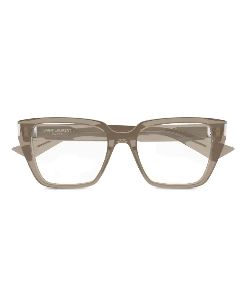 Saint Laurent Brille mit geometrischem Gestell - Nude Nude
