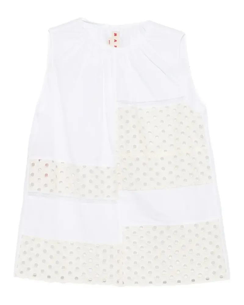 Marni Top mit Lochstickerei - Weiß Weiß