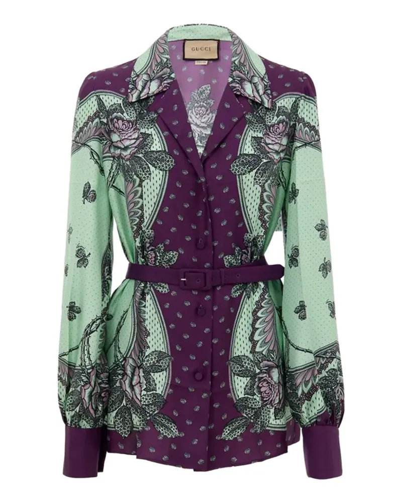 Gucci Hemd aus Seide mit Paisley-Print - Grün Grün