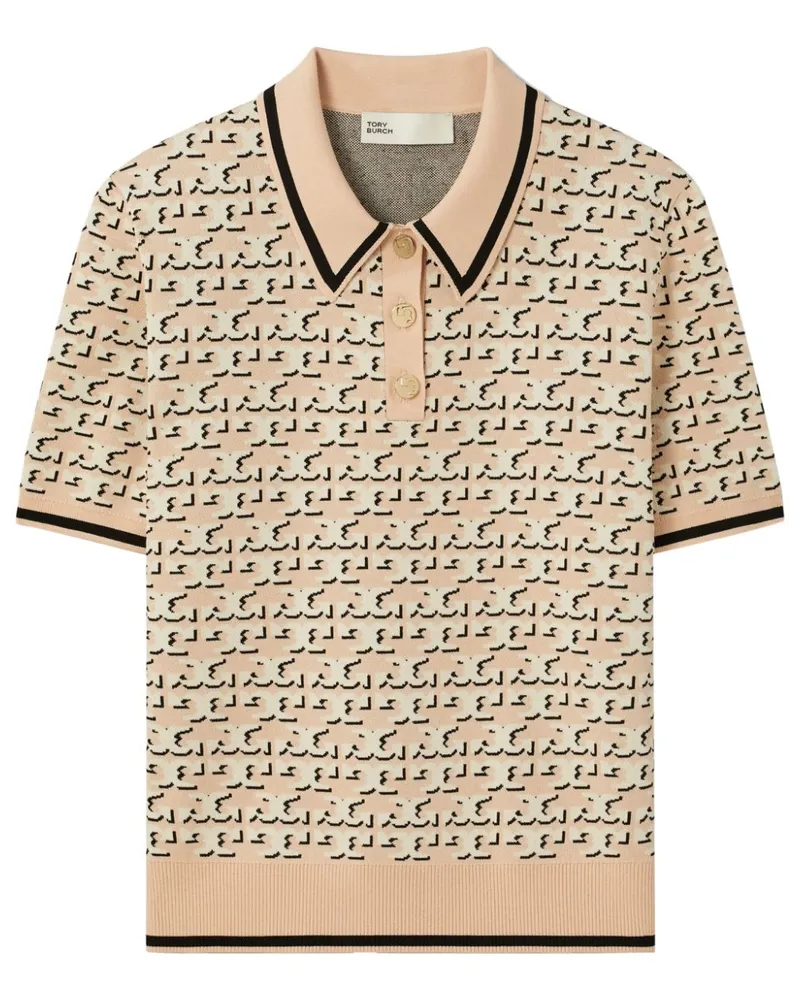 Tory Burch Poloshirt mit Monogramm-Jacquard - Nude Nude