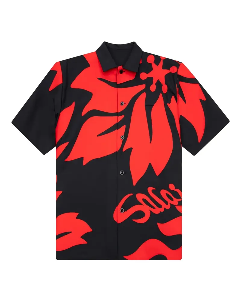 Sacai Hemd mit Blumen-Print - Rot Rot
