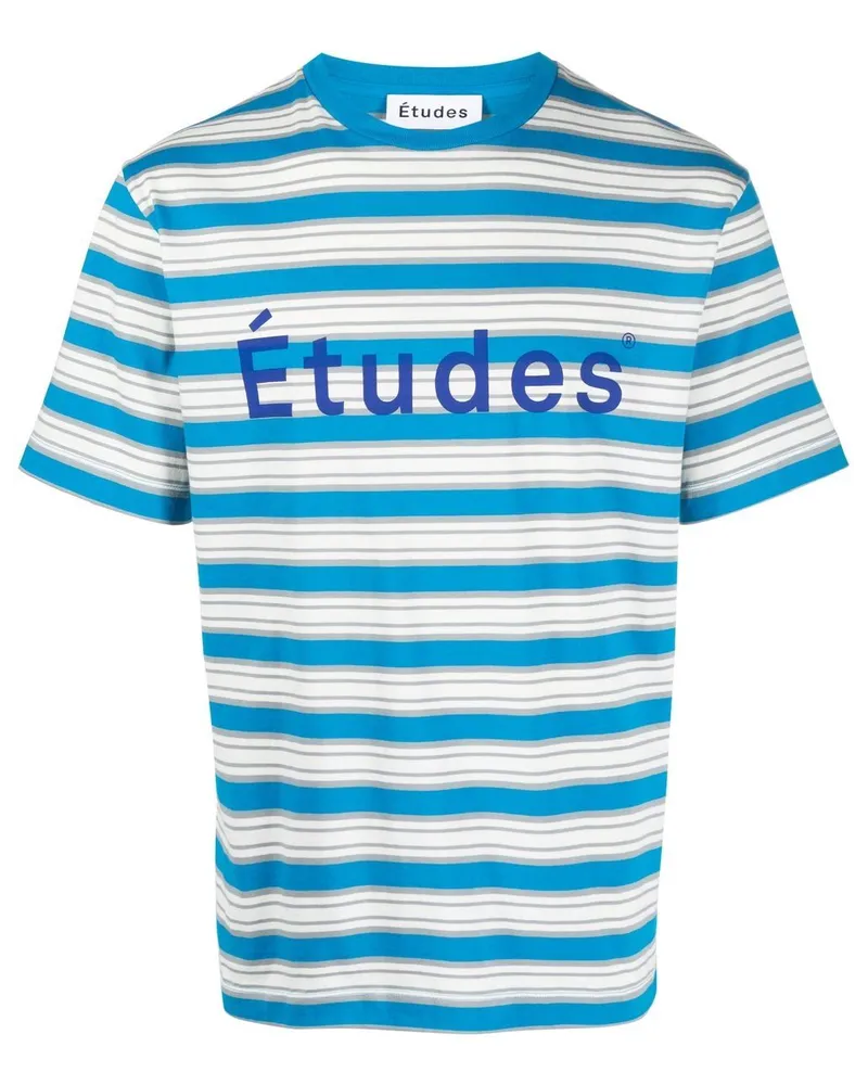 Études Studio T-Shirt mit Logo-Print Blau