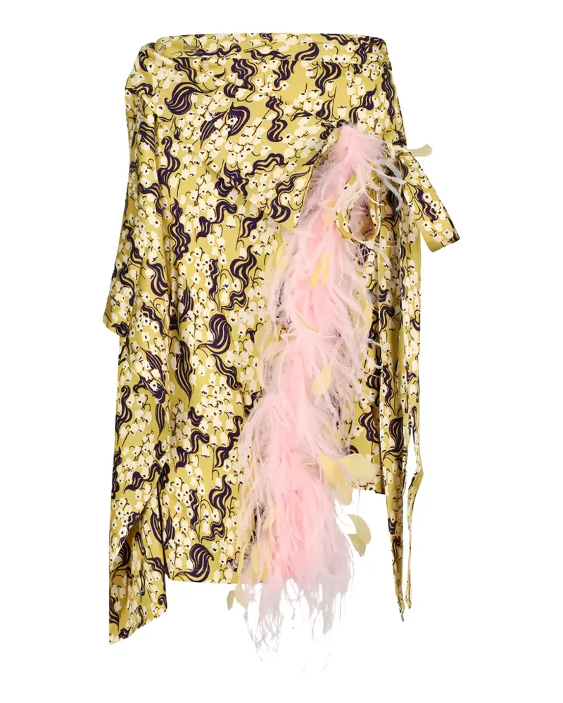 Des Phemmes feather midi skirt - Gelb Gelb