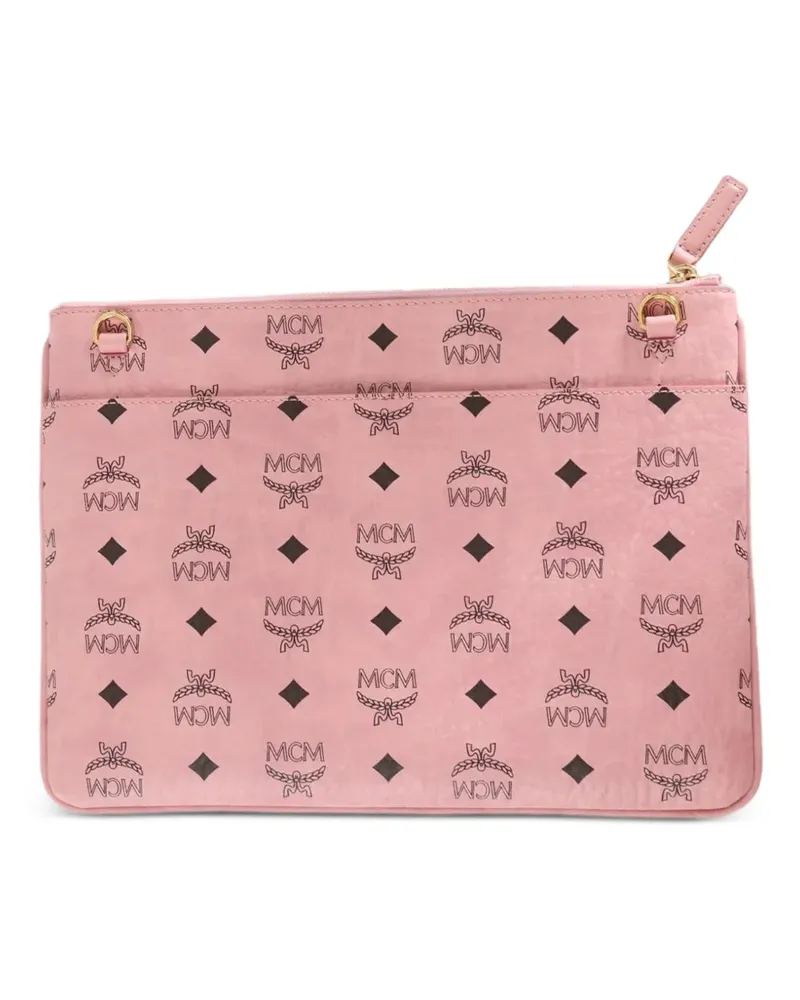 MCM Mittelgroße Visetos Kuriertasche mit Monogramm-Print - Rosa Rosa