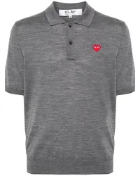 Comme des Garçons Poloshirt mit Herz-Patch Grau