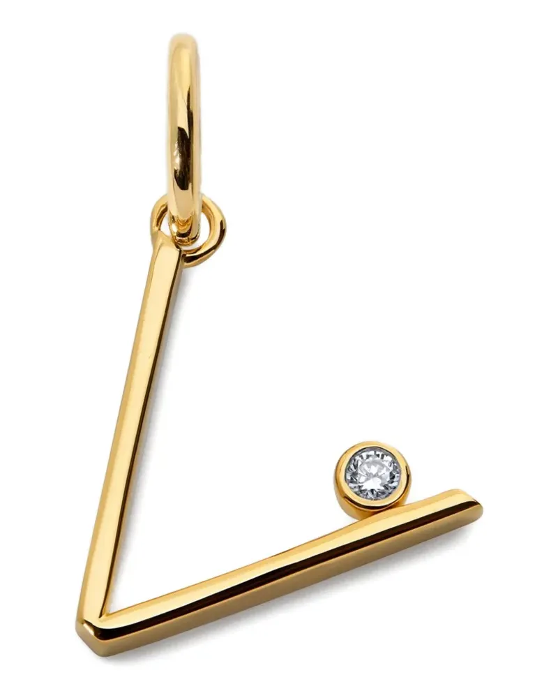 Monica Vinader Solitaire Anhänger mit Diamant - Gold Gold