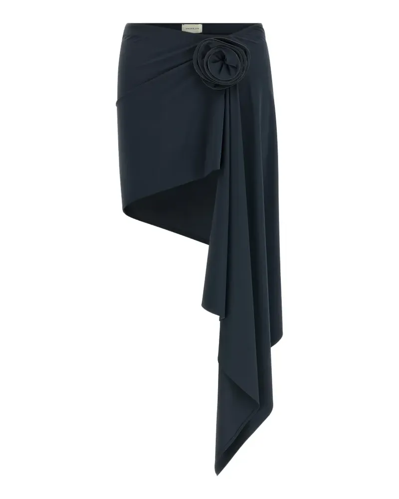 Magda Butrym floral-appliqué asymmetrical cover-up - Grau Grau