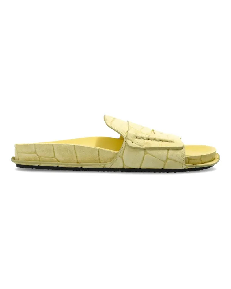 Jacquemus croc-effect leather flat sandals - Gelb Gelb