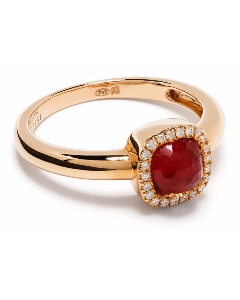 TIRISI 18kt Milano Sweeties Rotgoldring mit Diamanten - Rosa Rosa