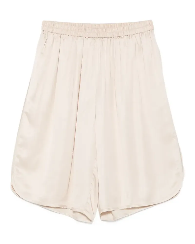 FRANKIE Shop elasticated satin-finish shorts - Nude Nude