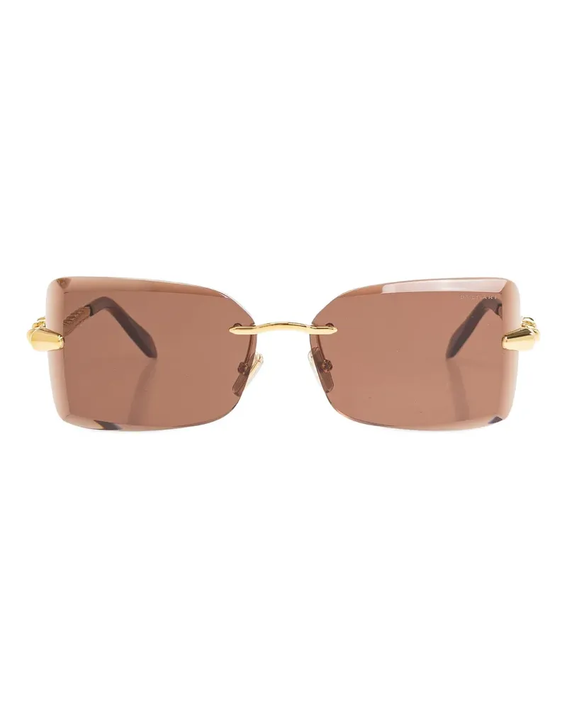 Bulgari Serpenti rimless geometric-frame sunglasses - Braun Braun