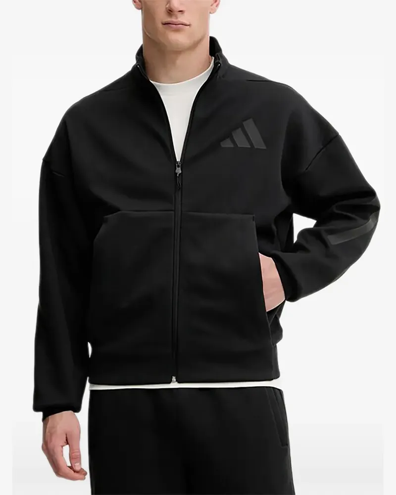 adidas logo-detail zip-up jacket - Schwarz Schwarz