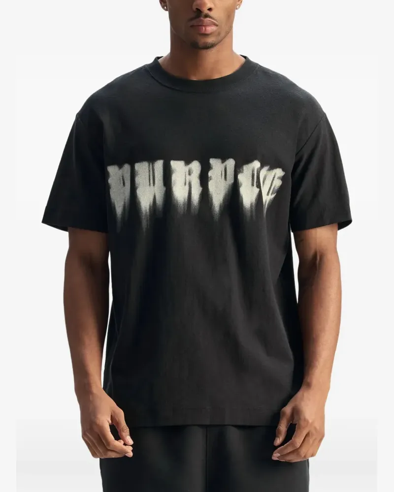 PURPLE BRAND T-Shirt mit Logo-Print - Schwarz Schwarz