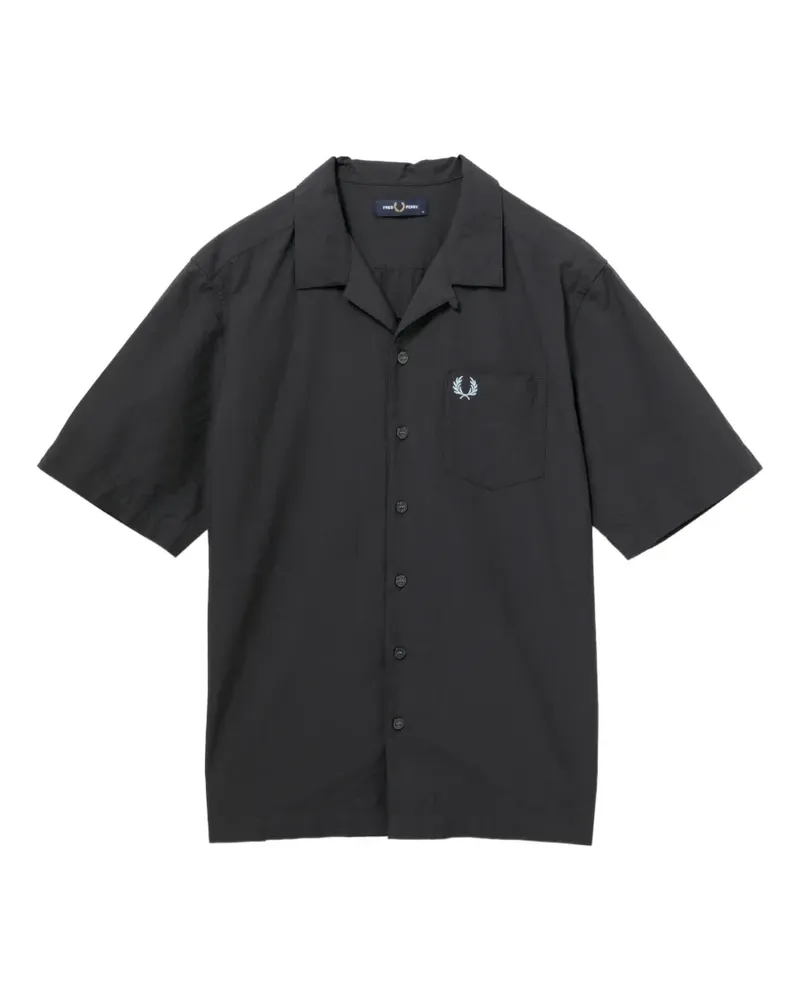 Fred Perry Seersucker-Hemd - Schwarz Schwarz