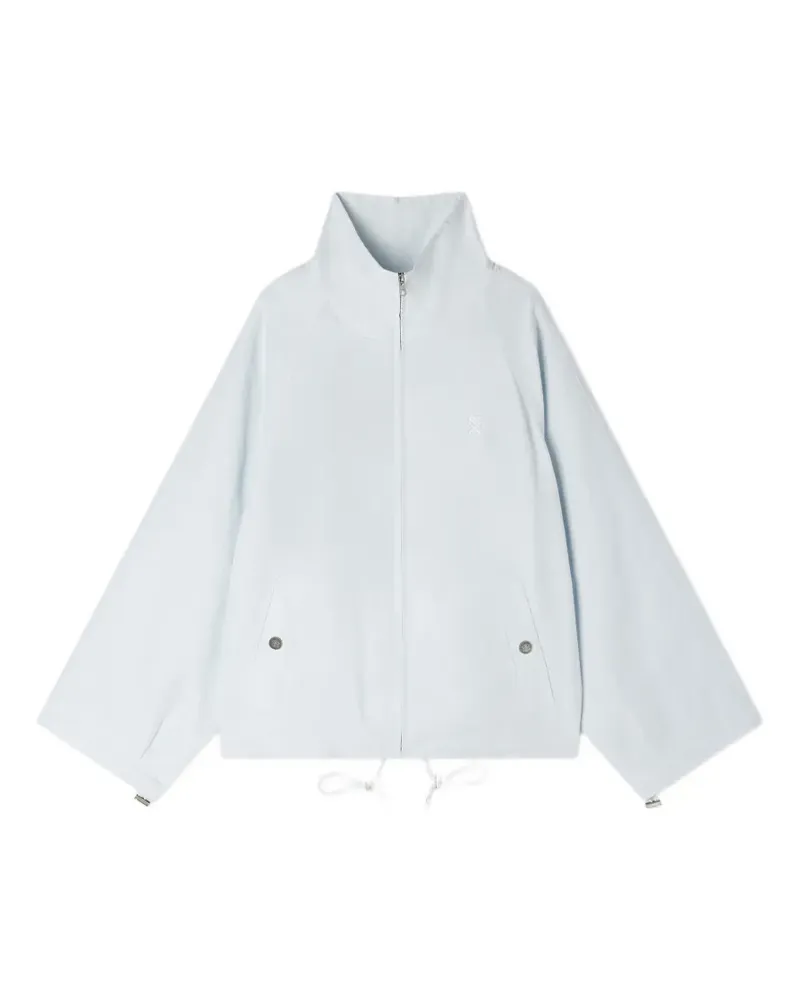 Sandro logo-embroidery funnel-neck jacket - Blau Blau