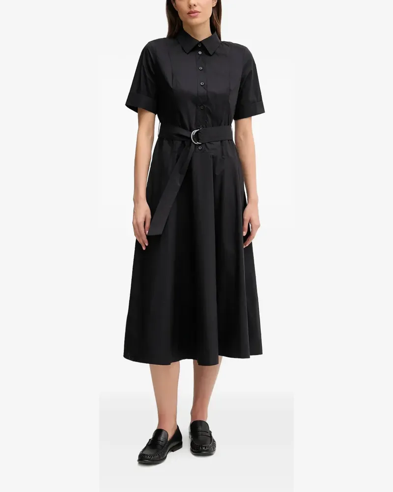 DKNY Kurzärmeliges Midikleid - Schwarz Schwarz