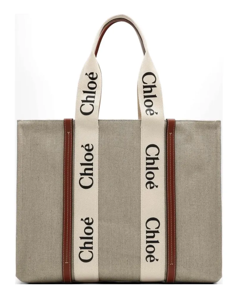 Chloé large Woody tote bag - Nude Nude