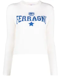 Chiara Ferragni Pullover mit Intarsien-Motiv Weiß