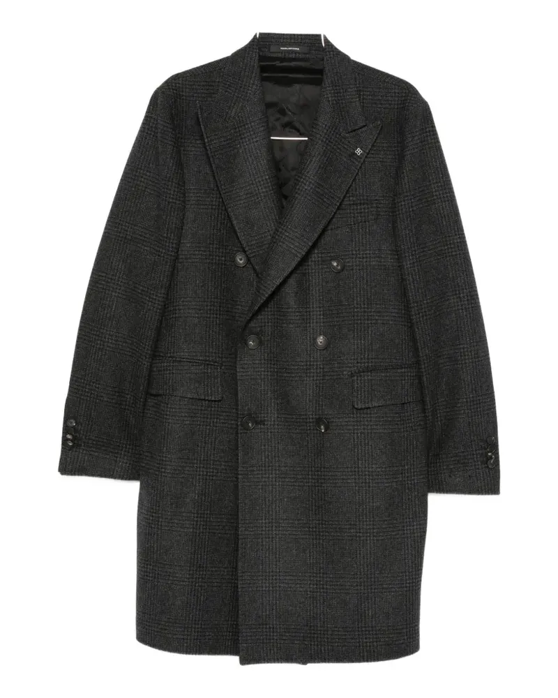 Tagliatore double-breasted check-pattern coat - Grau Grau
