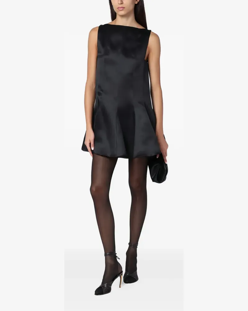 KHAITE Ausgestelltes Minikleid in Satinoptik - Schwarz Schwarz